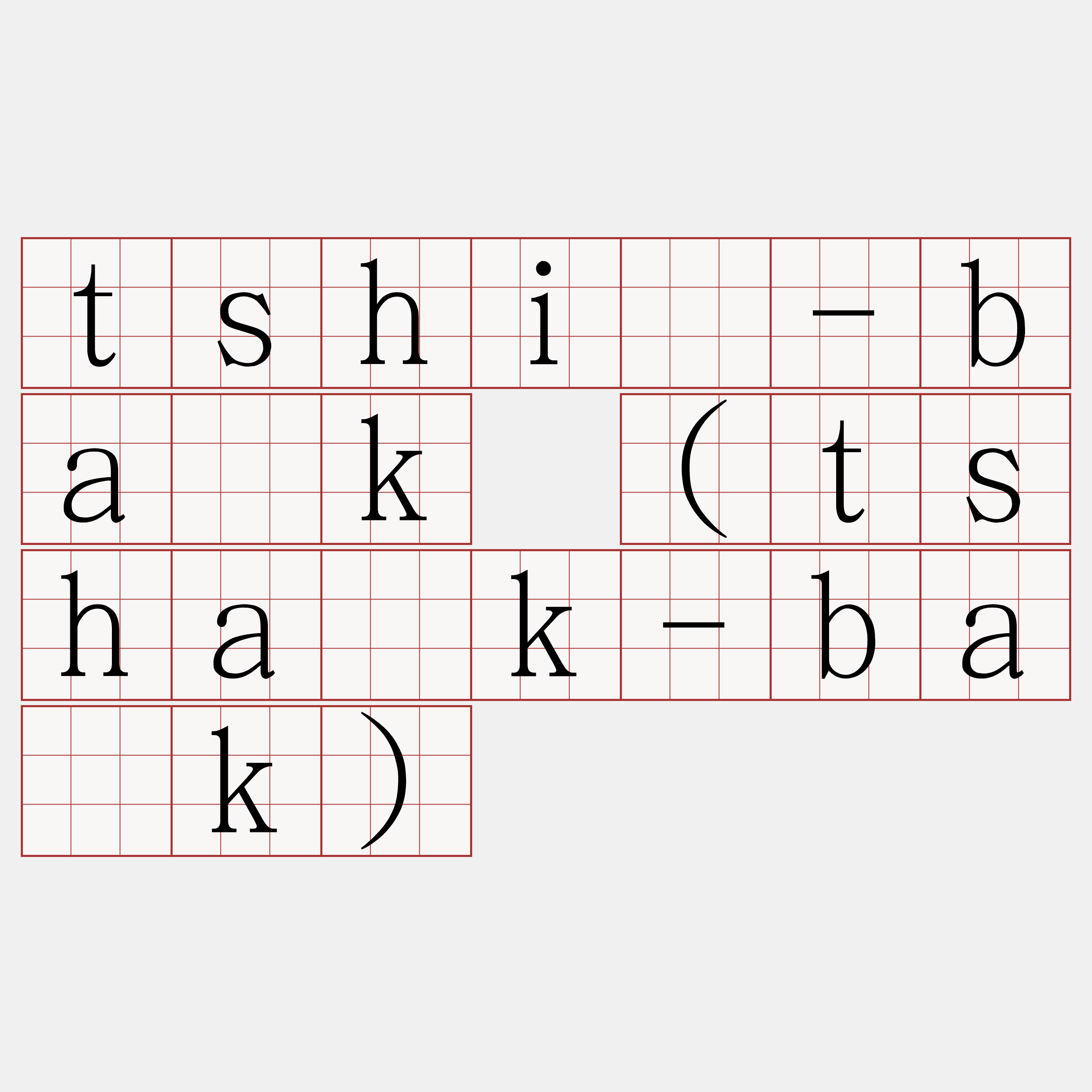 tshì-ba̍k (tsha̍k-ba̍k)